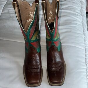 Ariat Brown and Green Ankle Boots